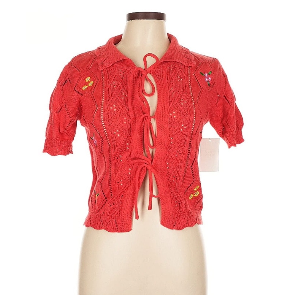 Red Women's Cardigan Sweater